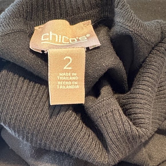 Chico's Classic Black Turtleneck Sweater - Picture 3 of 3